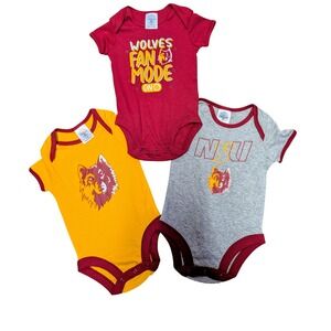 Rivalry Threads Northern State University NSU Wolves Baby Bodysuit 3-Pack 6-9M